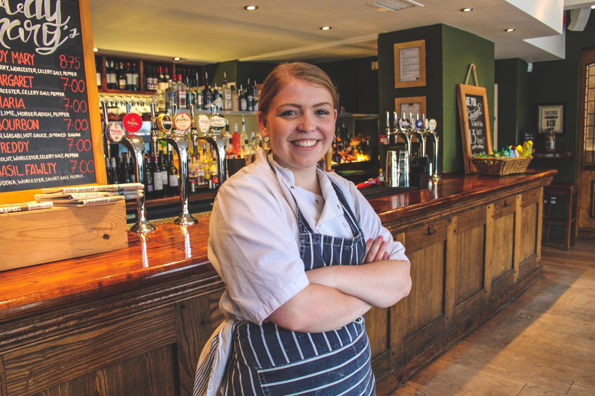 Professional Cookery Apprentice Ellena Maher at the Rose & Crown restaurant