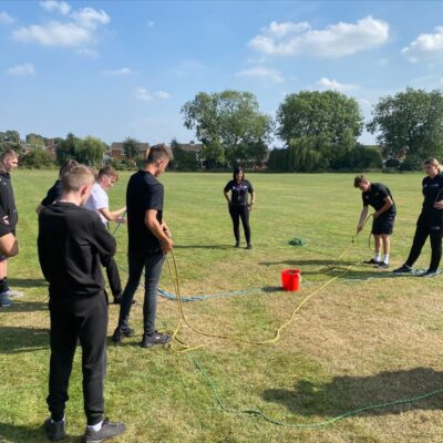 Public Services students taking part in teambuilding exercises
