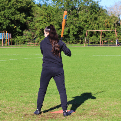 Student with Softball bat at stratford-upon-avon college
