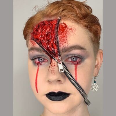 Jessica Marston gory makeup aesthetics at Stratford-upon-Avon College
