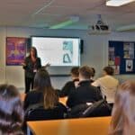 Business students learn about Olly the Brave