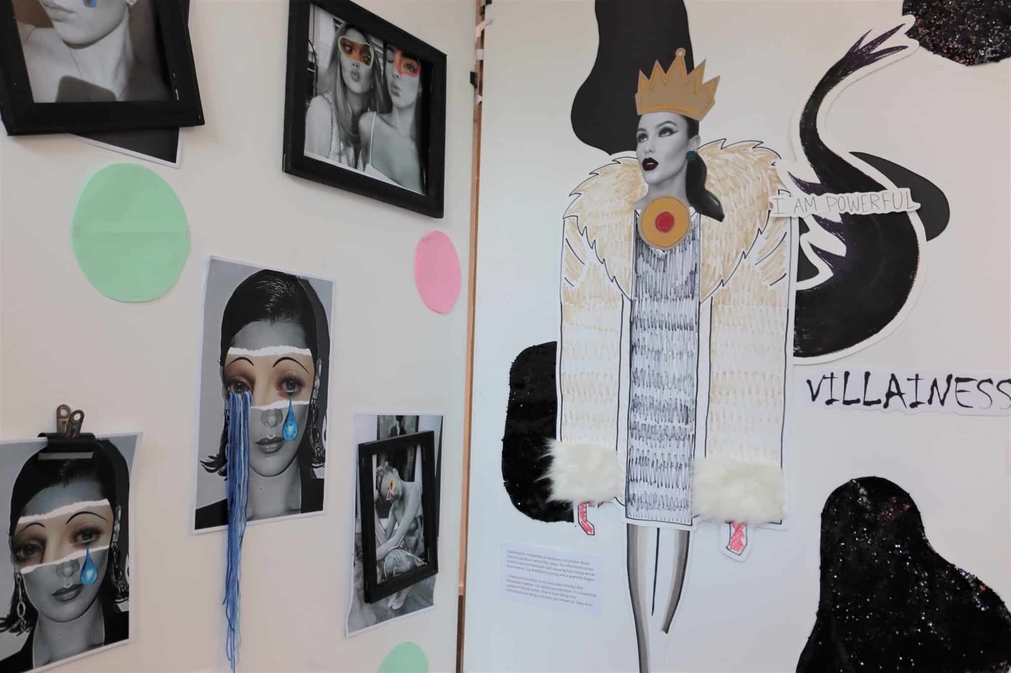 Visual Arts exhibition - mural with draws and pictures