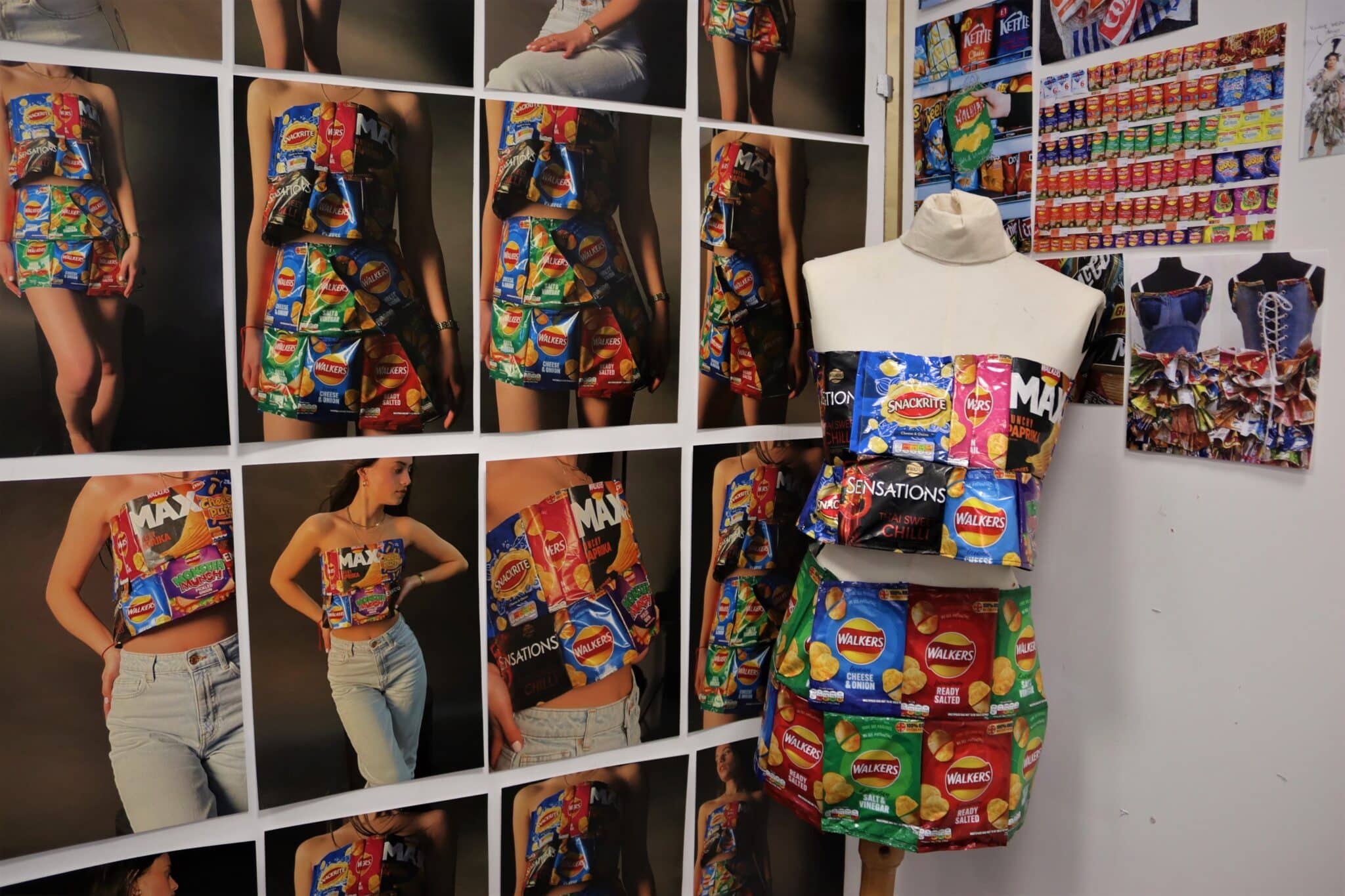 Visual Arts exhibition - crisps clothes