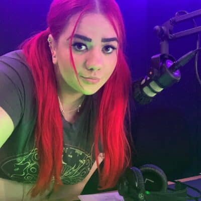 becca in radio studio