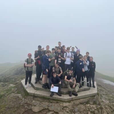 Uniformed Protective Services take a walk on the wild side - students at top of malver nhills