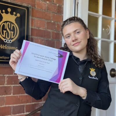 Mollie Edwards with certificate