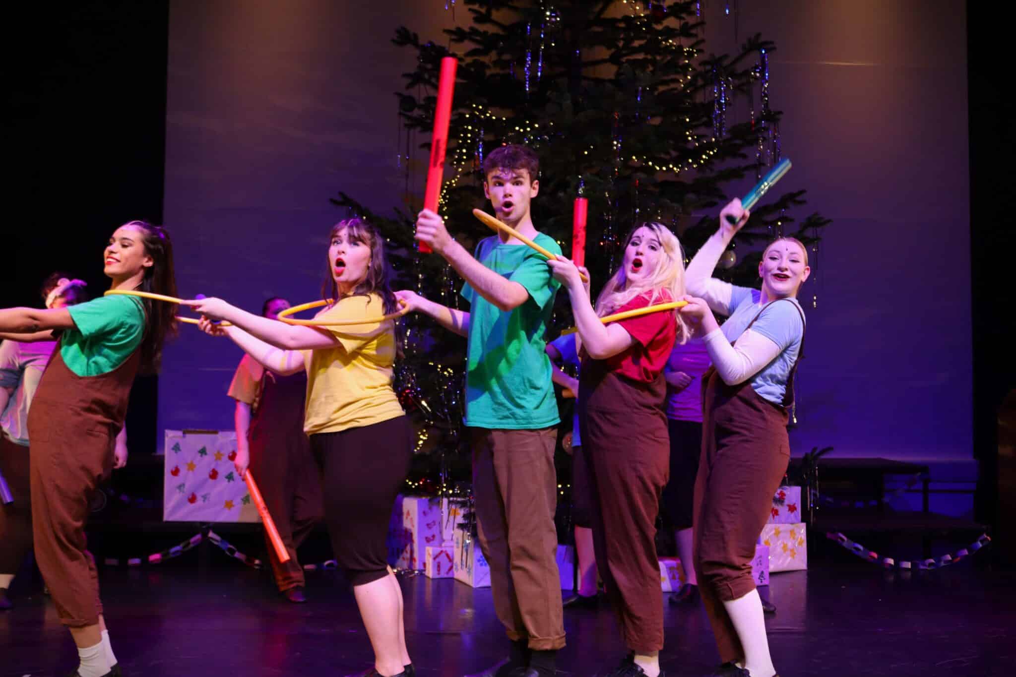 College Christmas variety show a huge hit - boom whackers elves