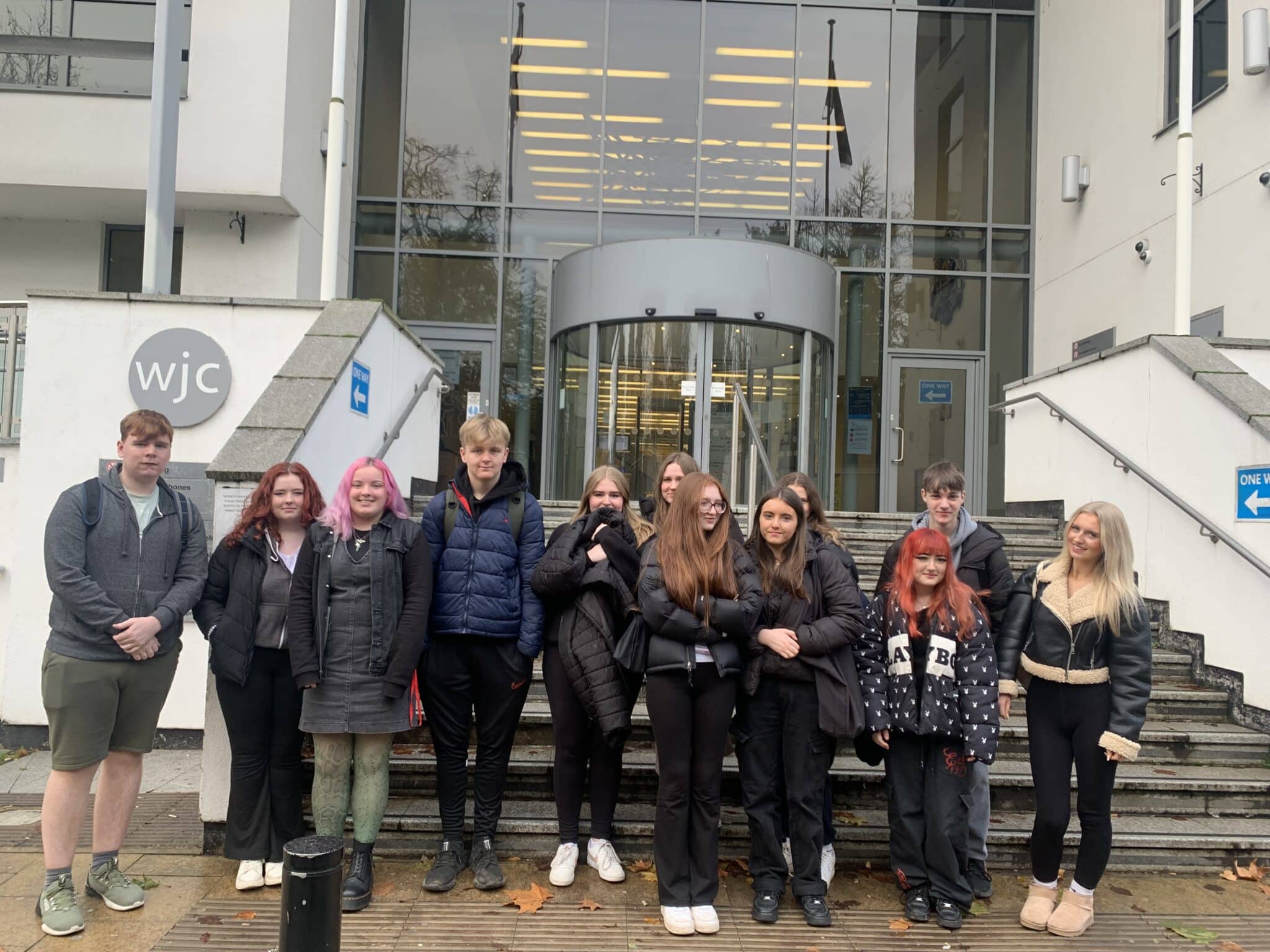 students outside the crown court