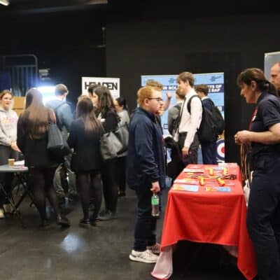 College offers students chance to explore future careers with company's professionals stands