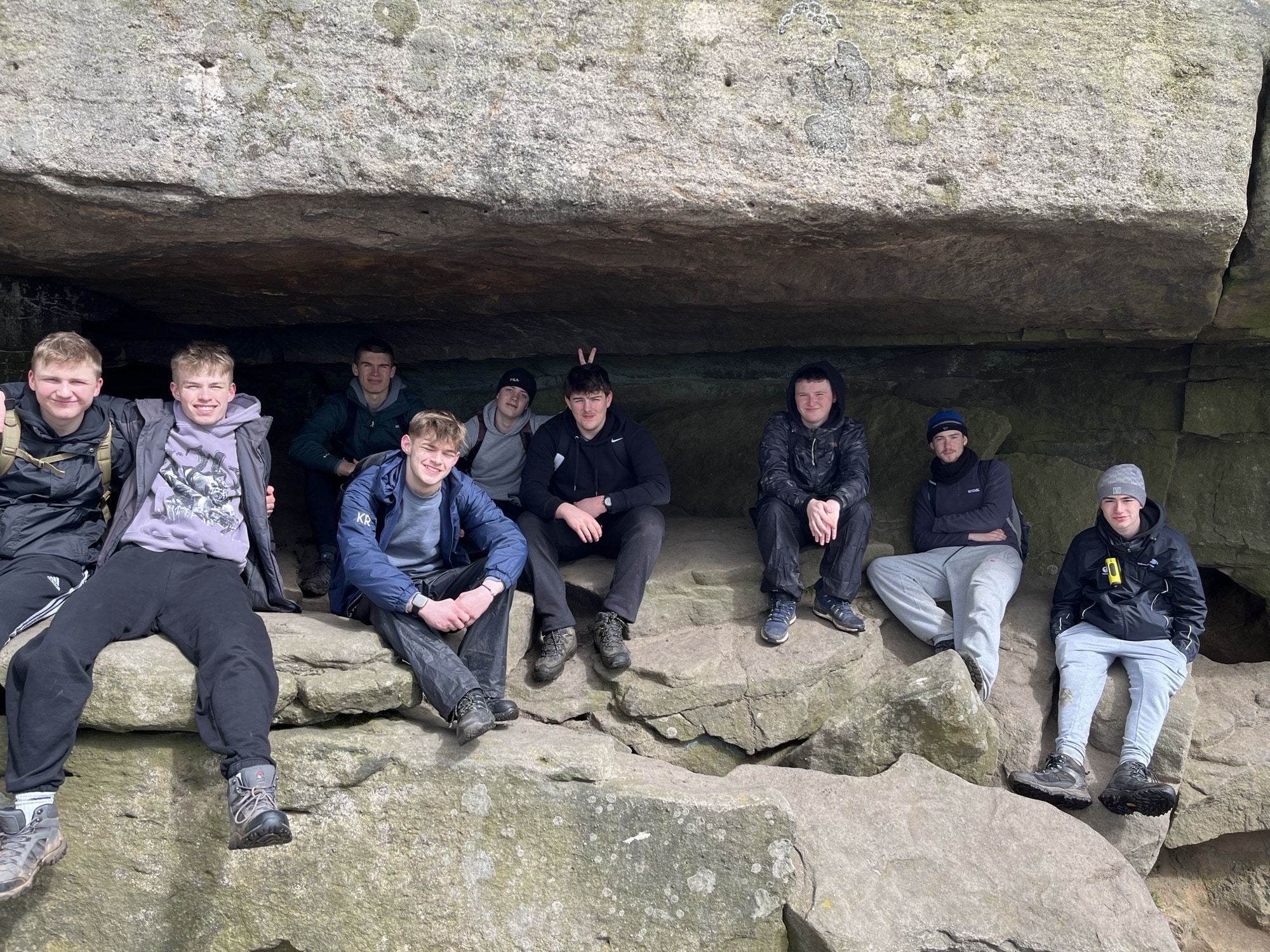 UPS students take part in Peak District challenge - Students resting after exploring place