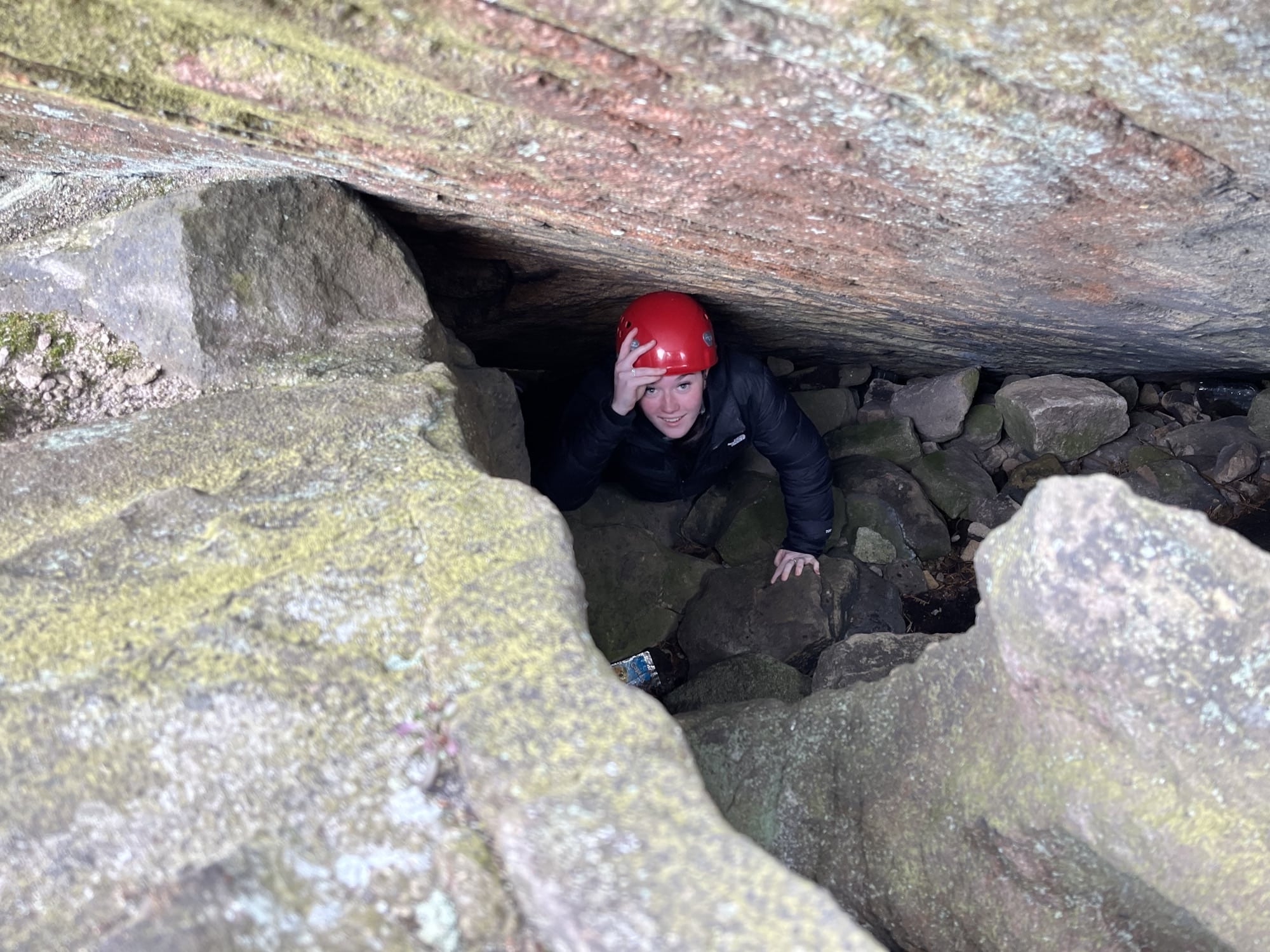 UPS students take part in Peak District challenge - Student exploring cave