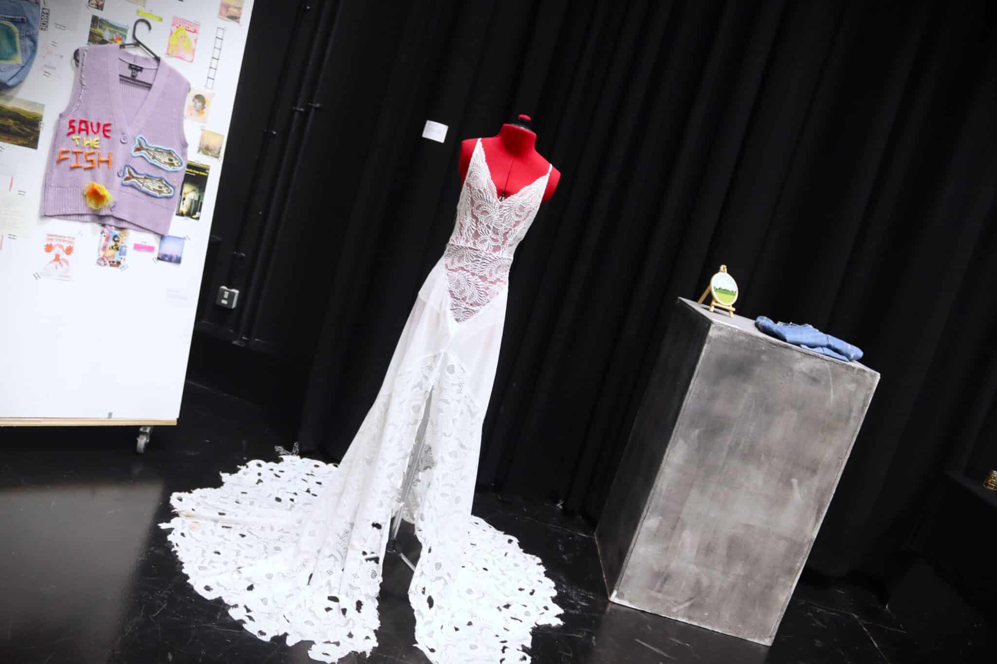 student's dress display at end of year exhibition