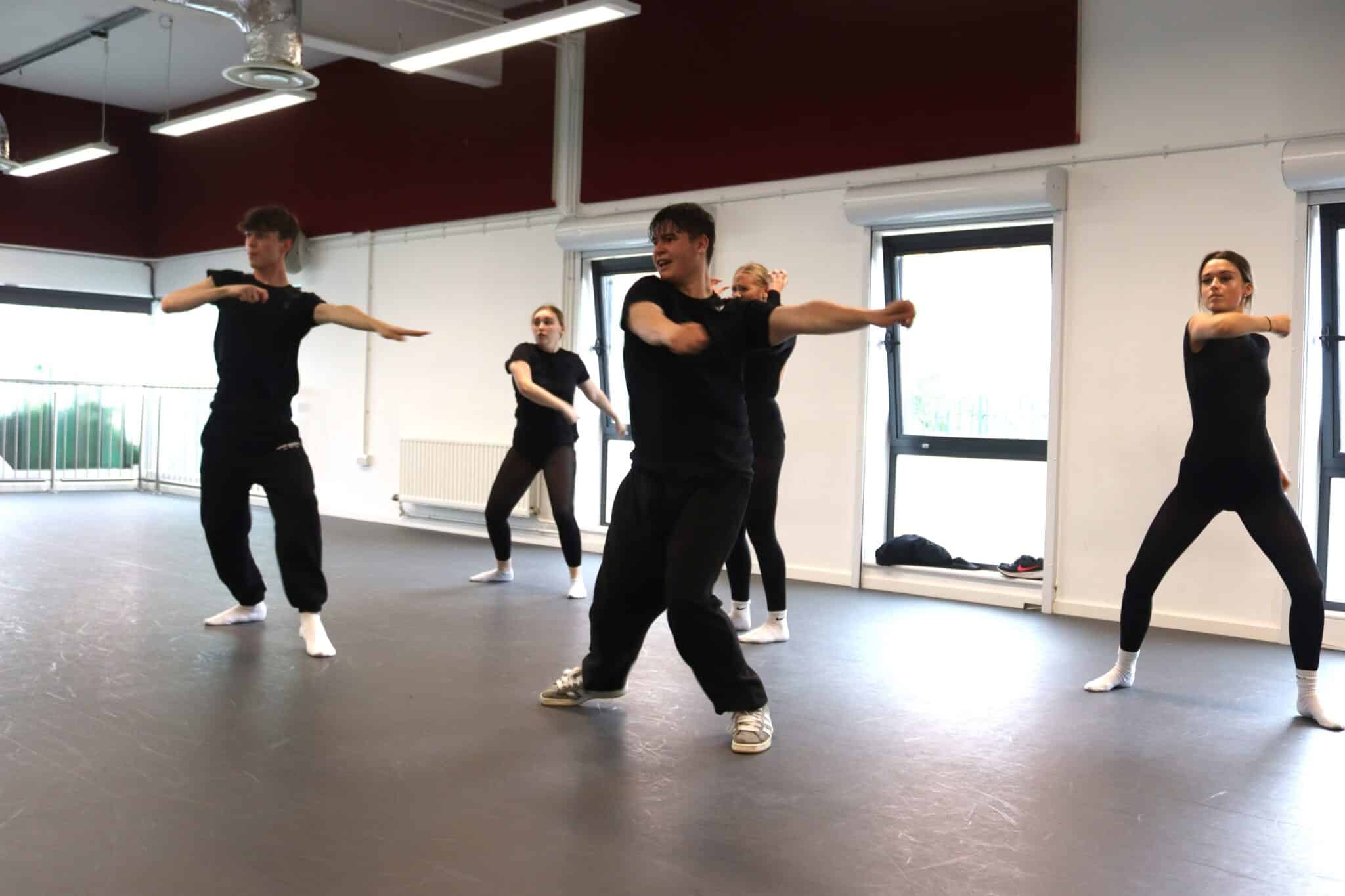 Stratford College Students taking part in Mike Fellows dance session