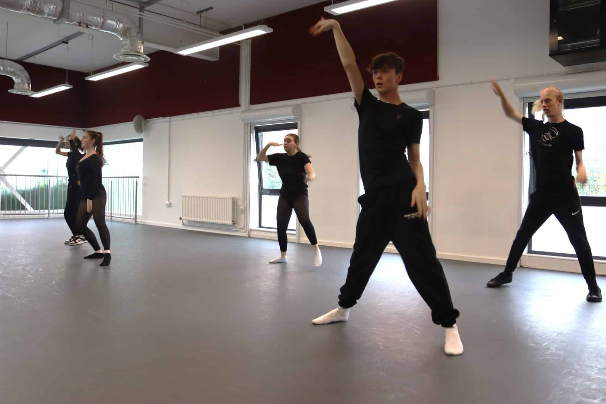 College Students taking part in Mike Fellows dance session