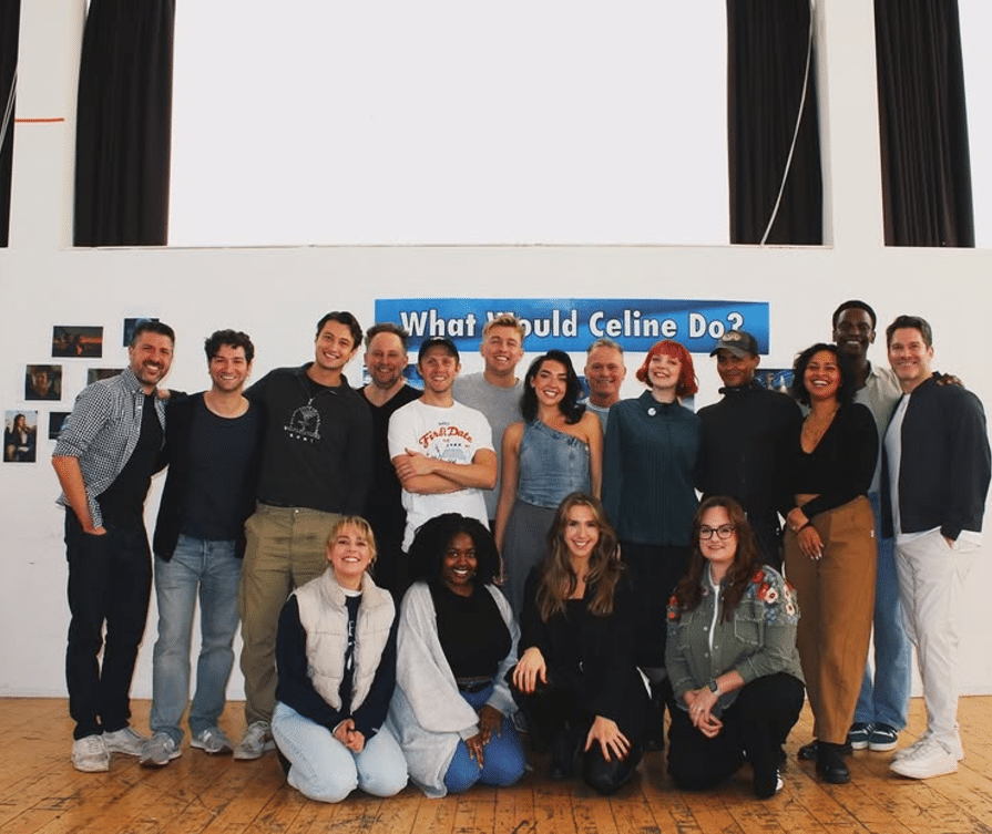 Group picture of a cast at rehearsals