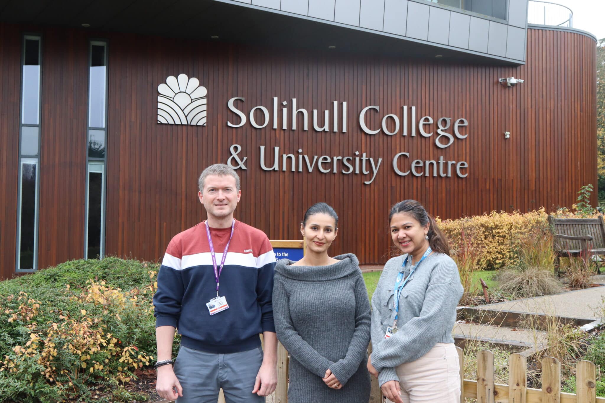 College supports student mental health with special workshops - Three people stood in front of Solihull College