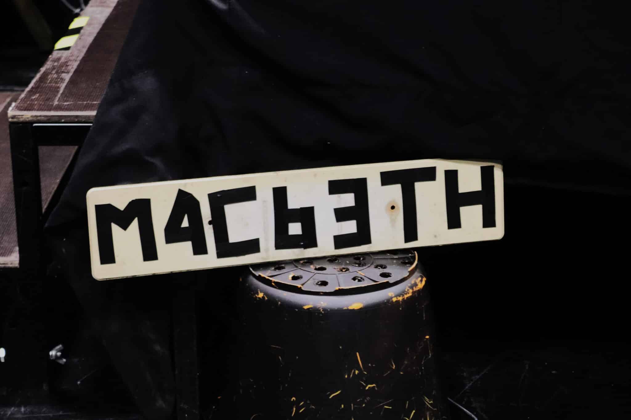 Macbeth sign in a number plate sign