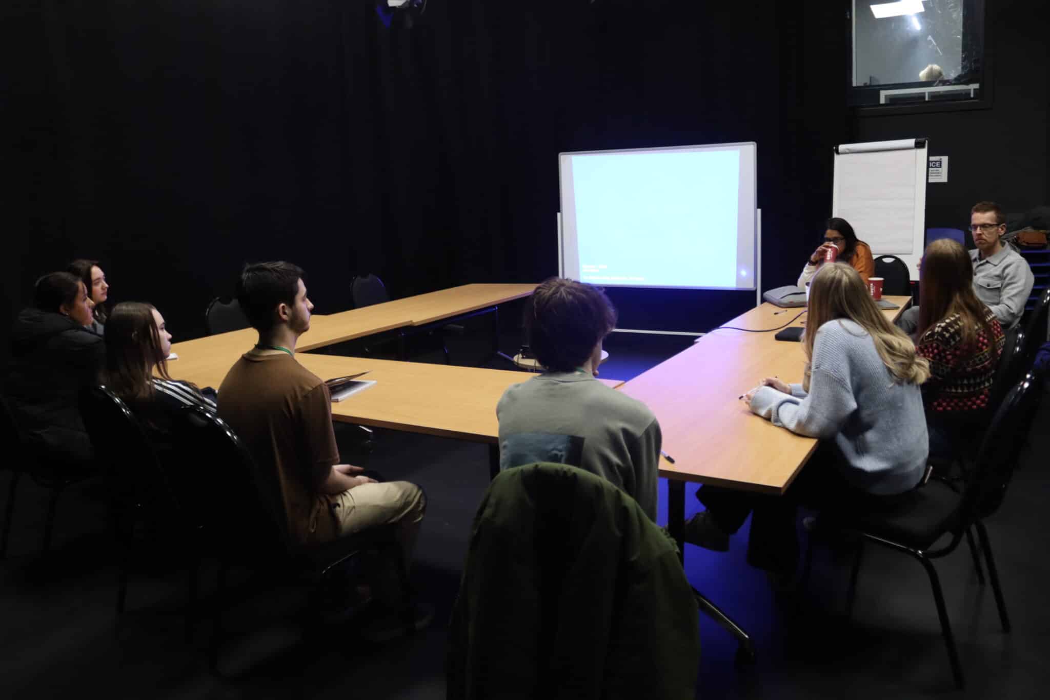 People discussing in a TV studio